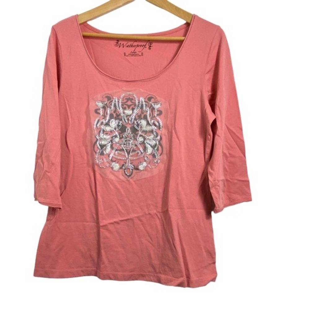 Weatherproof Scoop Neck Embroidery FairyCore Size Large